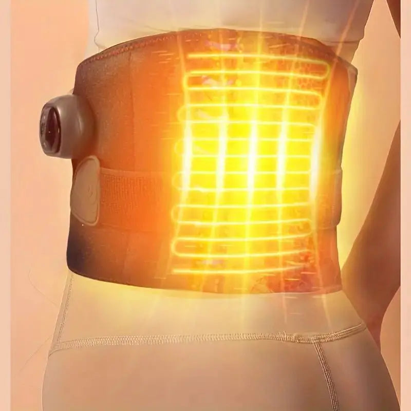 Portable Electric Heating Waist Brace - Lumbar Support Belt with Heat Massage for Back Pain Relief