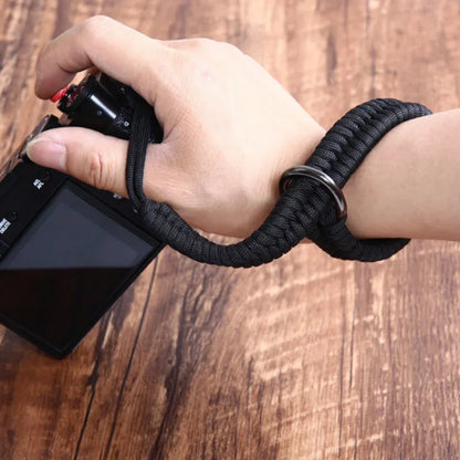 Camera Strap Wrist Grip: Paracord Braided Wristband for Pentax, Panasonic DSLR Camera Accessories