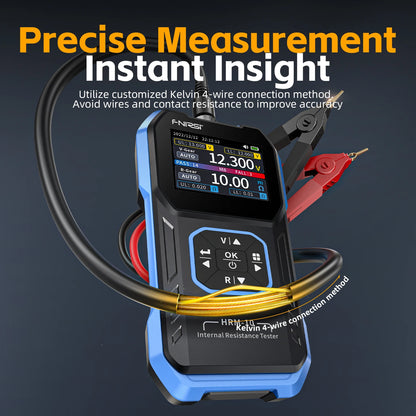 FNIRSI HRM-10 Battery Voltage & Internal Resistance Tester - High-Precision for 18650, AC, Acid, Lithium, Lead Car Batteries & Capacitors