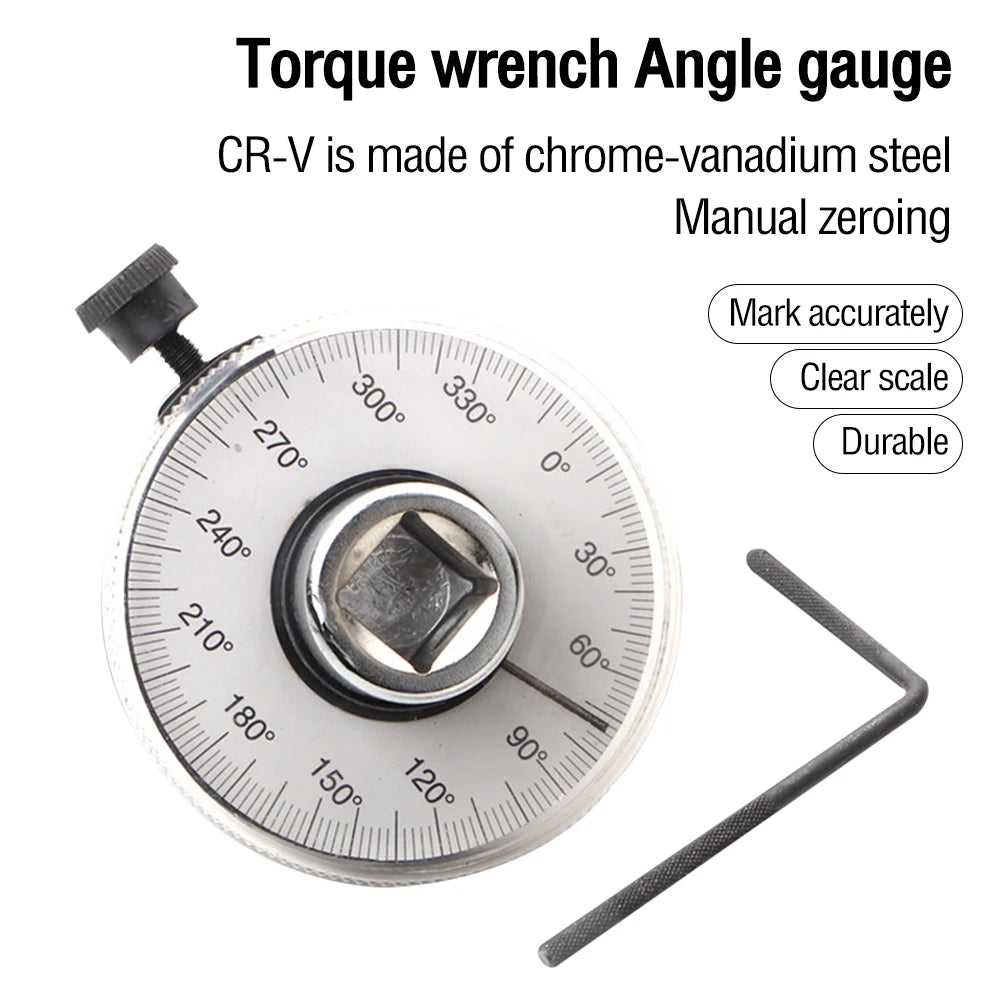 Silver Long Handle Torque Wrench: New Angle Torque Gauges Spanner for Car Repairing - High Hardness, Good Toughness