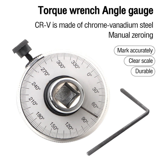 Silver Long Handle Torque Wrench: New Angle Torque Gauges Spanner for Car Repairing - High Hardness, Good Toughness