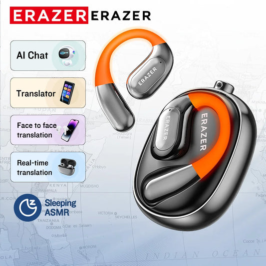 ERAZER XF31 AI Translator Earphones - Bluetooth Translation Earbuds, Sleep ASMR Headset, DIY APP, Wireless Open-Back Headphones