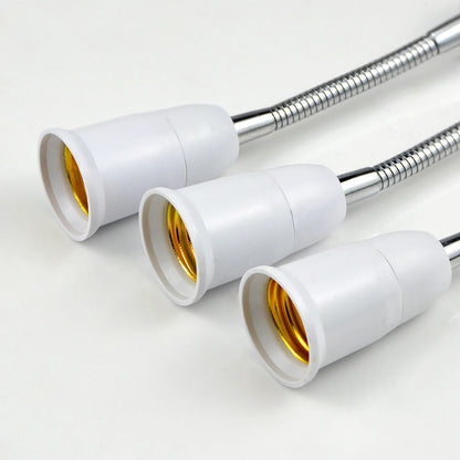 Flexible E27 to E27 LED Bulb Extension Lamp Holder Light Socket Converter - 20CM to 60CM Length - 110V-220V