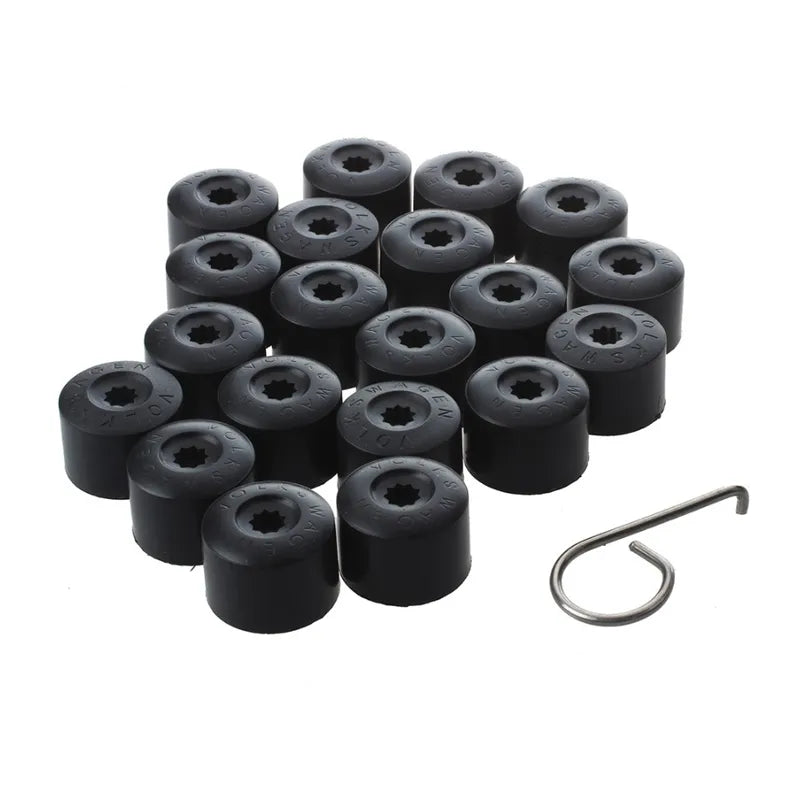 20Pcs Car Wheel Cover Hub Nut Bolt Covers: 17mm Auto Tyre Screws - Exterior Protection Accessories for Volkswagen VW Golf MK4