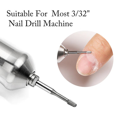 Professional Cuticle Care: 1 Pc Tungsten Carbide Safety Nail Drill Bit - 3/32" Shaft for Electric Nail File Machine - Effective Cuticle Remover