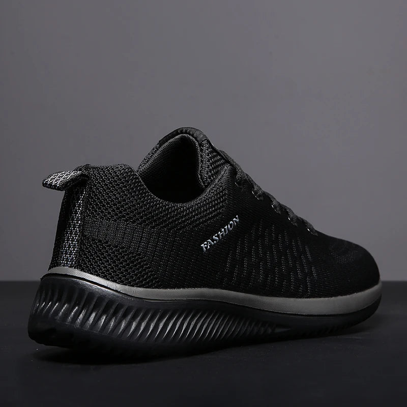 Men’s Knit Running Shoes – Fashionable Casual Sneakers, Breathable, Lightweight Athletic Footwear for Walking & Sports