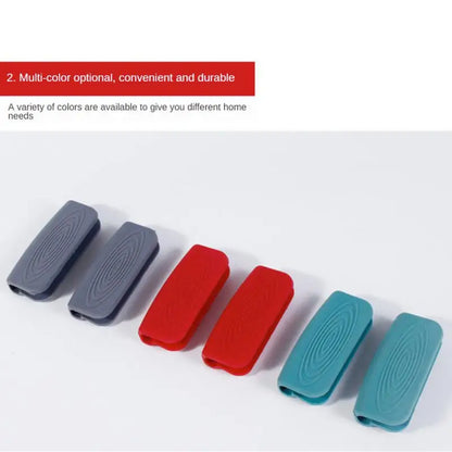 2Pcs Silicone Pan Handle Covers - Heat Insulation Pot Ear Clip - Non-slip Steamer Casserole Holder - Kitchen Gadgets