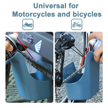 Bike Motorcycle Chain Oil Storage Tool Box - Splash-Proof Agent - Anti-Spray Scrubber for Cleaning Oil - Widely Used Chain Maintenance Tool