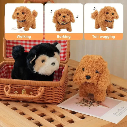 Interactive Plush Baby Toy Dog - Walks, Barks and Wags Tail, Electronic Puppy Montessori Toy for Boys and Girls, Ideal Christmas Gift