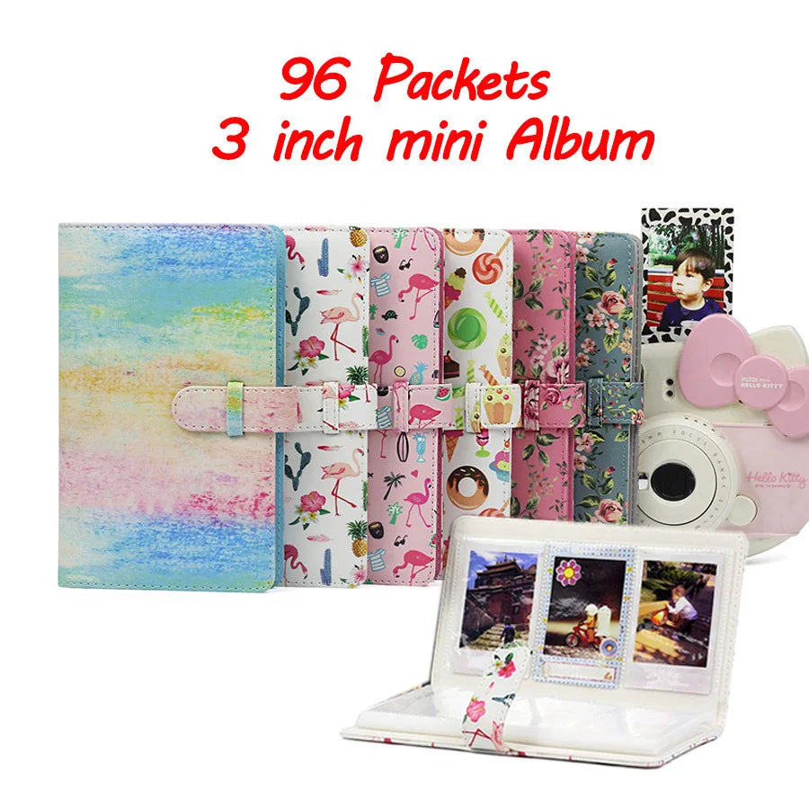 96-Pocket 3-Inch Photo Album for Fujifilm Instax Mini Films - Compatible with Instax Camera Models 9, 7s, 70, 25, 50s, 90 - Name Card Holder Book