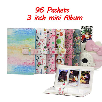 96-Pocket 3-Inch Photo Album for Fujifilm Instax Mini Films - Compatible with Instax Camera Models 9, 7s, 70, 25, 50s, 90 - Name Card Holder Book