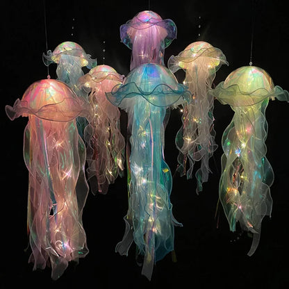 Jellyfish Flower Lamp - Portable Bedroom Night Light, Girl Room Atmosphere Decor, Home Decoration Accessory