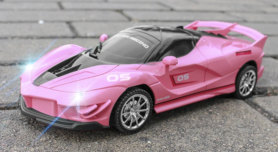 1/18 Scale RC Sports Car with LED Light - 2.4G Radio Remote Control, High-Speed Drifting Vehicle, Racing Toy for Boys and Girls