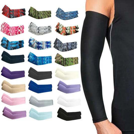 1 Pair Arm Sleeves – Summer UV Protection, Ice Cool for Cycling, Running, Fishing, Climbing, Driving, Arm Warmers for Men & Women