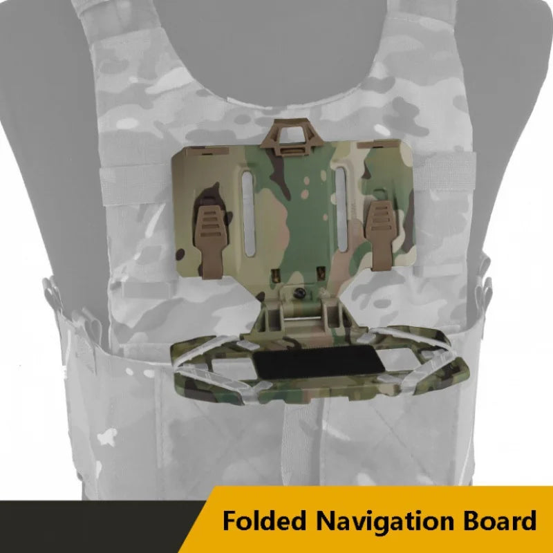 Tactical MOLLE Folding Navigation Board - Military Airsoft Map Case with Admin Panel & Mobile Phone Holder (Screen Size 4.7-6.7in)