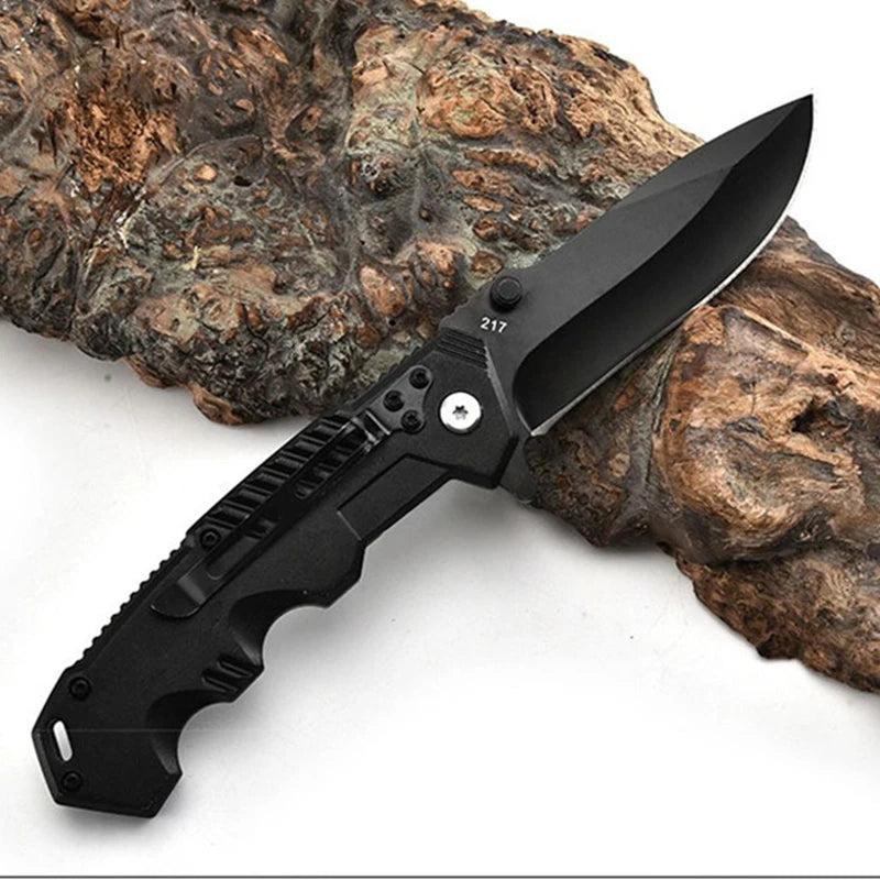 High Hardness Folding Tactical Survival Knife - Outdoor Self-Defense EDC Tool for Camping & Hunting