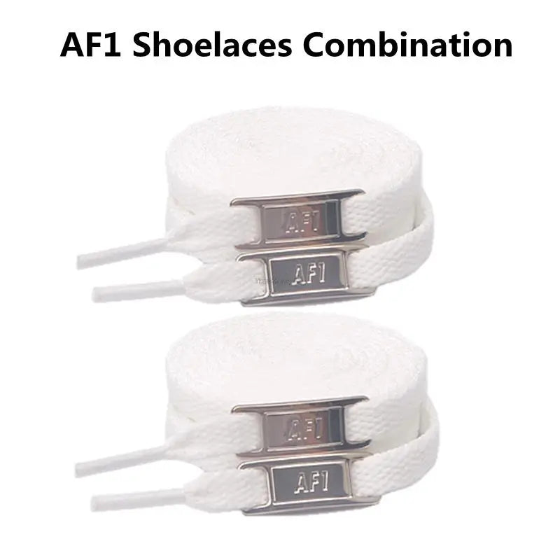 Original AF1 Shoelaces & Decoration Kit | White Flat Laces and Sneaker Accessories | Suitable for Air Force One Shoes