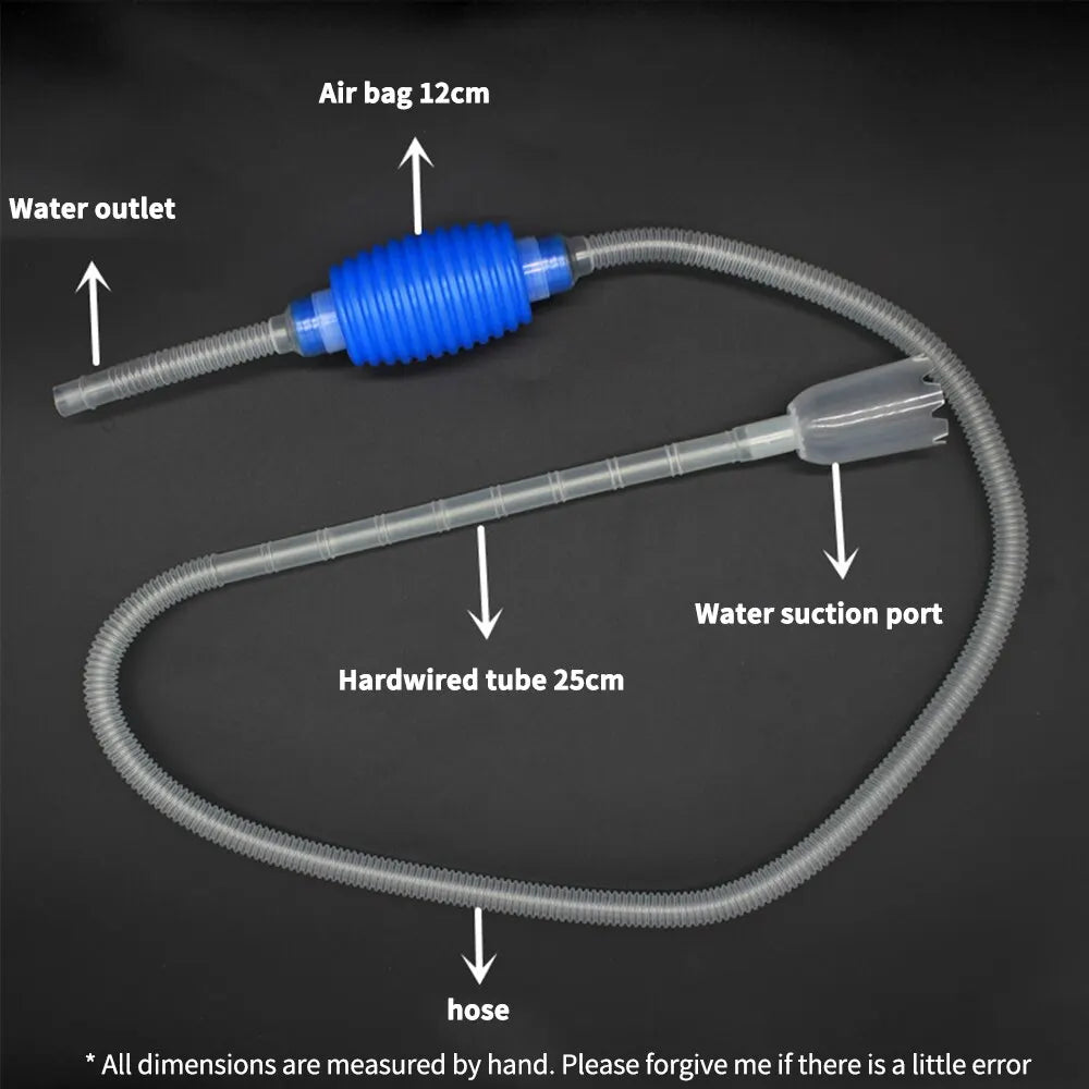 Aquarium Siphon Fish Tank Syphon: Gravel Vacuum Cleaner & Water Filter Pump - Manual ChangerSafe Vacuum