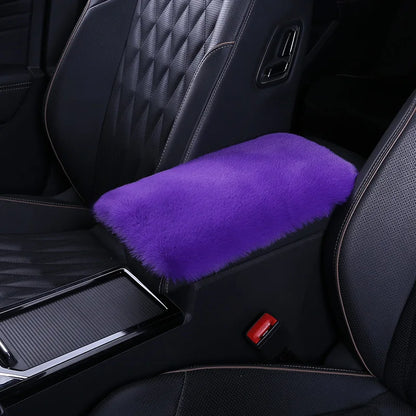 Soft Furry Plush Polyester Armrest Box Pad Cover: Universal Car Center Console Armrest Cushion | Women's Car Accessories