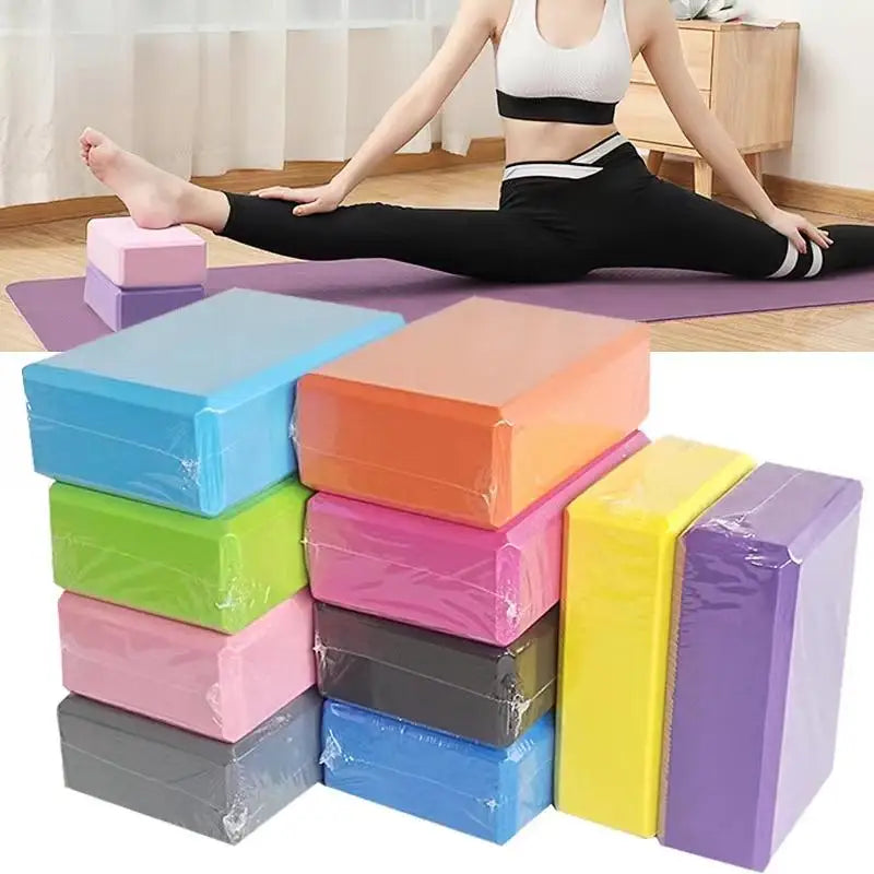 2PCS EVA Foam Yoga Blocks - Gym Bricks for Stretching, Body Shaping and Dance Training Fitness Equipment