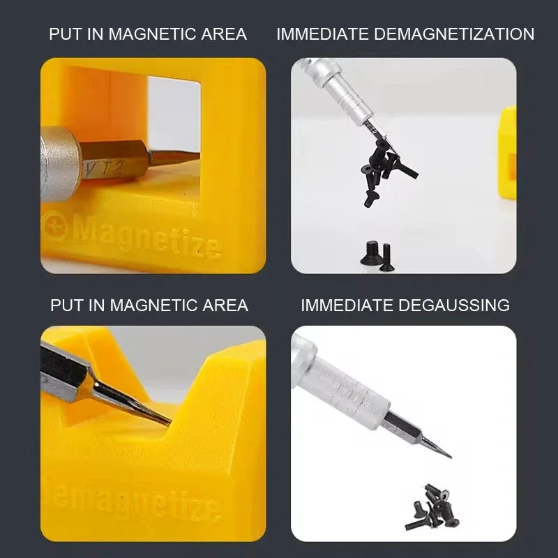 Blue Precision Magnetizer/Demagnetizer 2 in 1 Tool - Quick Magnetization and Demagnetization for Screwdrivers