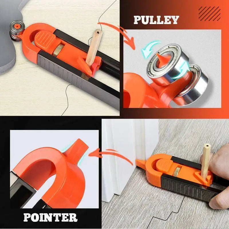 Profile Scribing Ruler with Lock: Precise Contour Gauge - Woodworking Edge Corner Measuring Profile Duplicator