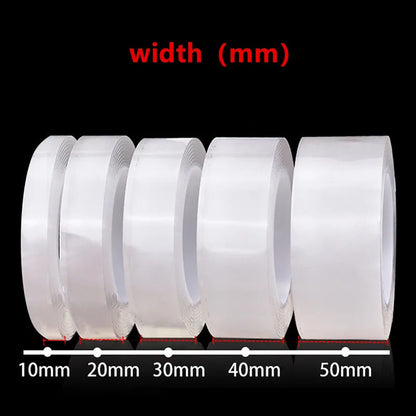 Nano Tape Double-Sided Adhesive Tape - Traceless Waterproof Tape for Bathroom, Kitchen Sink Tap Gel Sticker, 1/3/5m