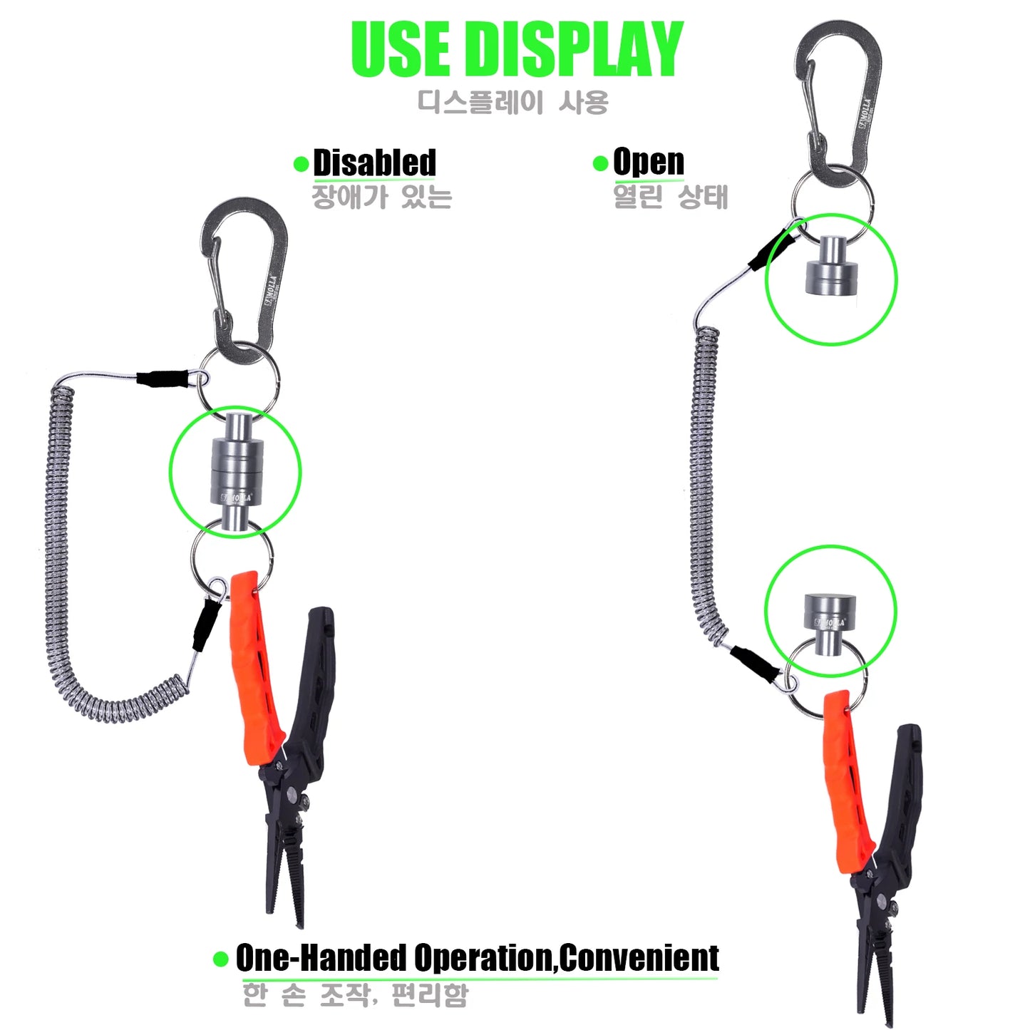 Magnetic Net Release Holder with Coiled Lanyard - Fly Fishing Tool with Strong Magnet & Carabiner Fast Buckle - Anti-Drop Rope Accessories