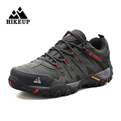 HIKEUP Men’s Hiking Shoes – Suede Leather, Wear-Resistant Outdoor Trekking, Walking, Hunting Tactical Sneakers