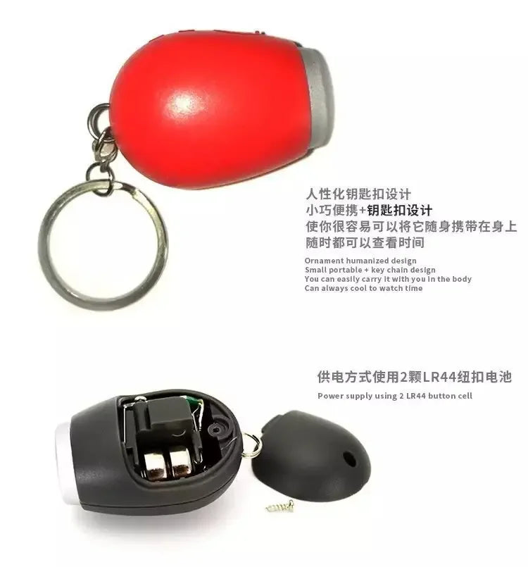 Portable Digital Projection Alarm Clock Keychain: Mini LED Projector Clock with Flashlight - Carry Time Anywhere