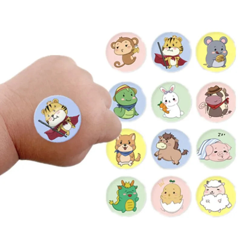 120pcs Cartoon Animal Pattern Band-Aid: Hemostasis Adhesive Bandages - First Emergency Kit Wound Plaster Patches for Kids