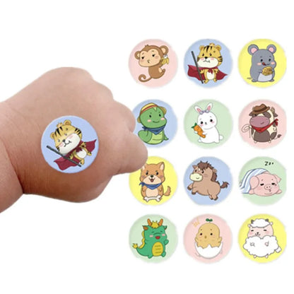 120pcs Cartoon Animal Pattern Band-Aid: Hemostasis Adhesive Bandages - First Emergency Kit Wound Plaster Patches for Kids