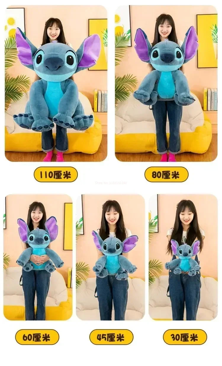 Disney Lilo and Stitch Giant Plush Doll - 30cm to 80cm Cartoon Animal Stuffed Toy, Soft Couple Sleeping Pillow, Ideal Gift