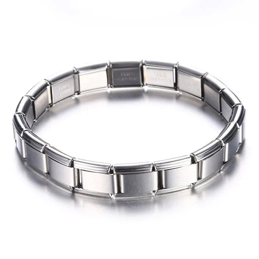 9mm Wide Stainless Steel Bracelet - Simple Trendy Style for Daily Wear - Silver-Color Charm Bracelet for Women, Unisex Party Style