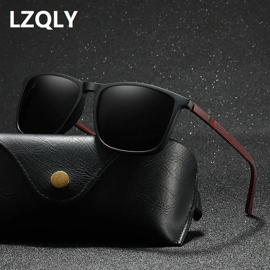 Luxury Square Vintage Polarized Sunglasses: Fashion Travel Driving Anti-glare Sun Glasses for Men Women, Male TR90 Eyewear UV400