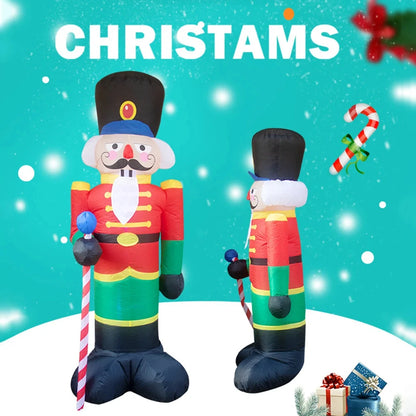 2.4M Inflatable Nutcracker Soldier with LED Light - Outdoor Christmas Decoration for Home, Yard, Garden, Indoor Xmas Decor