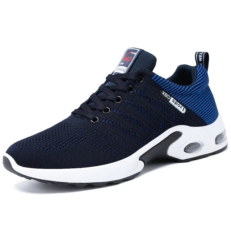 2024 New Trend Men’s Shoes – Breathable Lace-Up Running Shoes, Korean Version, Light Casual Sports Footwear