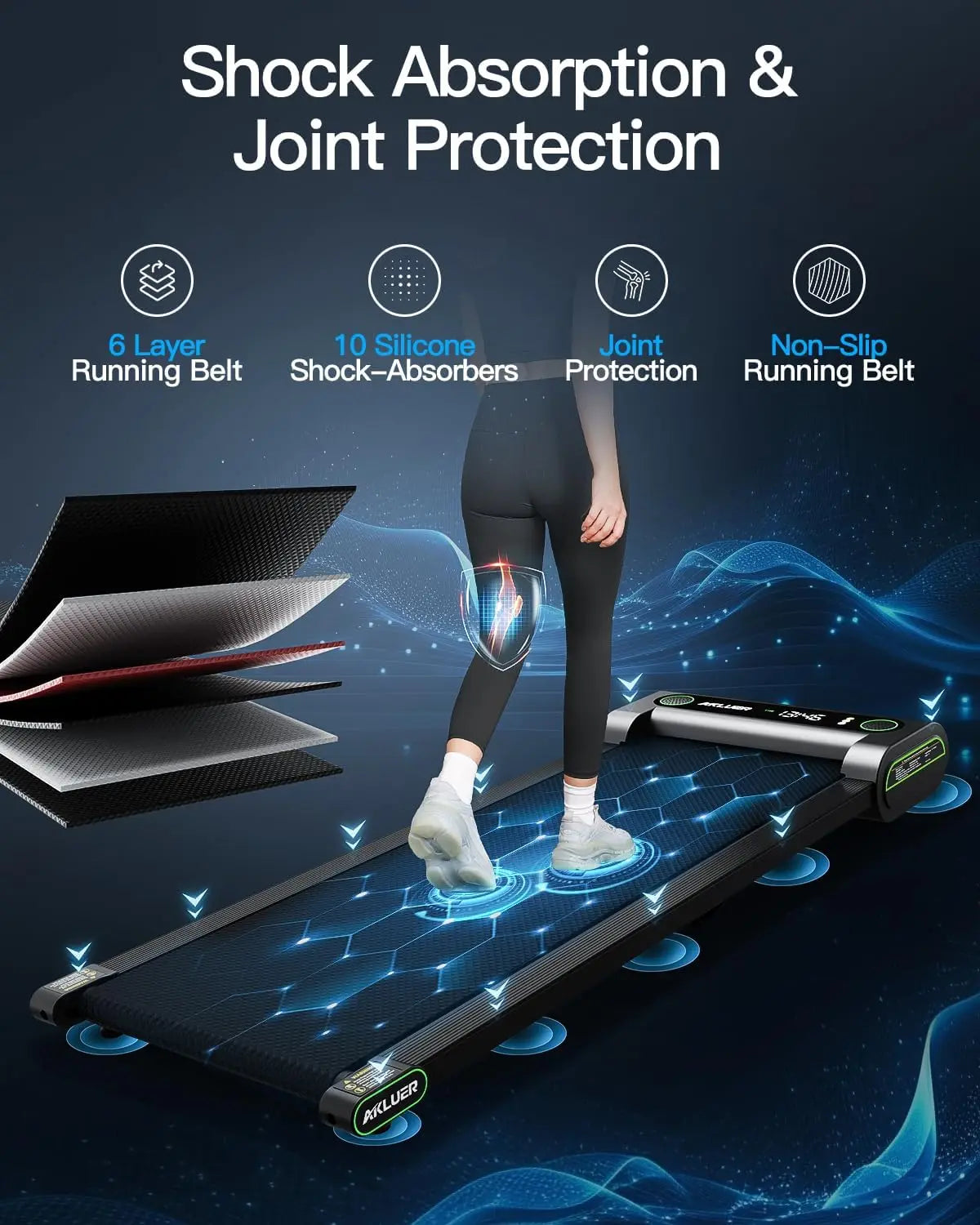 Walking Pad 4-in-1 Treadmill for Home - 2.5HP Under Desk Treadmill with Remote Control, 3.8 MPH Speed