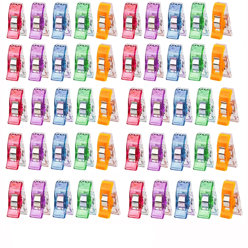 50PCS Colorful Sewing Clips: Multipurpose Plastic Craft Clips for Crocheting, Knitting, and Clothing Safety - Color Binding Clips for Paper