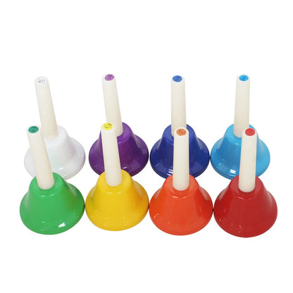 Orff 8-Note Colorful Handbell Set - Musical Instrument Toy for Children, Baby Early Education and Christmas Gift