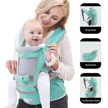 Ergonomic Baby Carrier: Infant Kid Hipseat Sling Front Facing Kangaroo Baby Wrap - Suitable for 0-36 Months, Ideal for Baby Travel