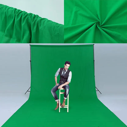 Green Screen Chromakey Photography Backdrops | Polyester Cotton Cloth | Photo Studio Stand Included | Ideal for Live Shoots - 3X6M