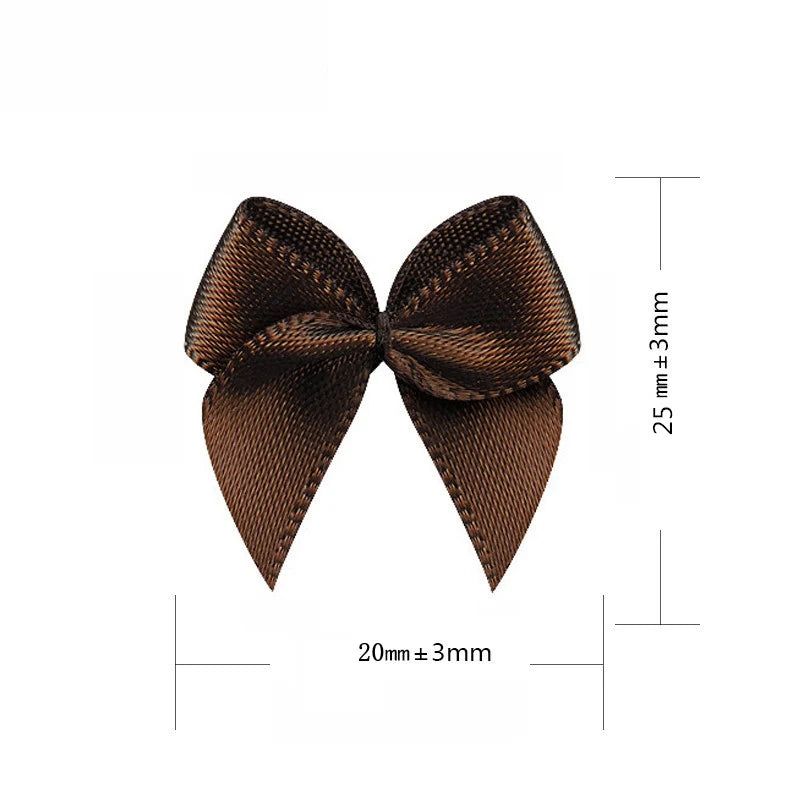 50/100pcs Mix Satin Ribbon Bows - 25mm Hand Bow-knot Tie Small Bows for Crafts and Christmas Party Decor Accessories