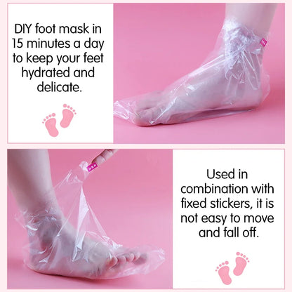 Hygienic Foot Care Essential: 100Pcs Transparent Disposable Foot Bags - Detox SPA Covers PE Plastic Foot Film to Prevent Infection, Chapped Feet Care Pedicure Tools