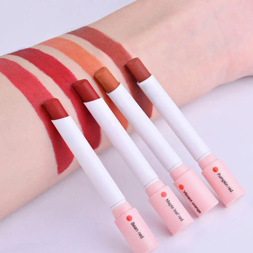 4 Color Cigarette Lipstick Set – Matte Lip Gloss, Long-Lasting & Waterproof Lip Tint, Nude Lip Makeup Cosmetics