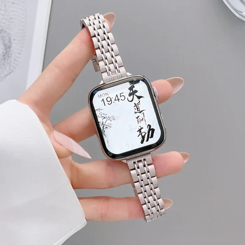 Stainless Steel Strap for Apple Watch Ultra 2 – 49mm, 45mm, 44mm, 42mm, 41mm Metal Band for iWatch Series 9/8/7/6/SE/5/4/3