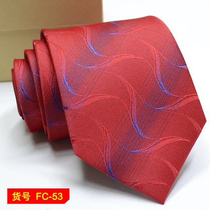 Men's Ties in 67 Styles - Solid, Stripe, and Floral Jacquard Neckties, 7-8cm Wide - Perfect for Daily Wear, Weddings and Gifts