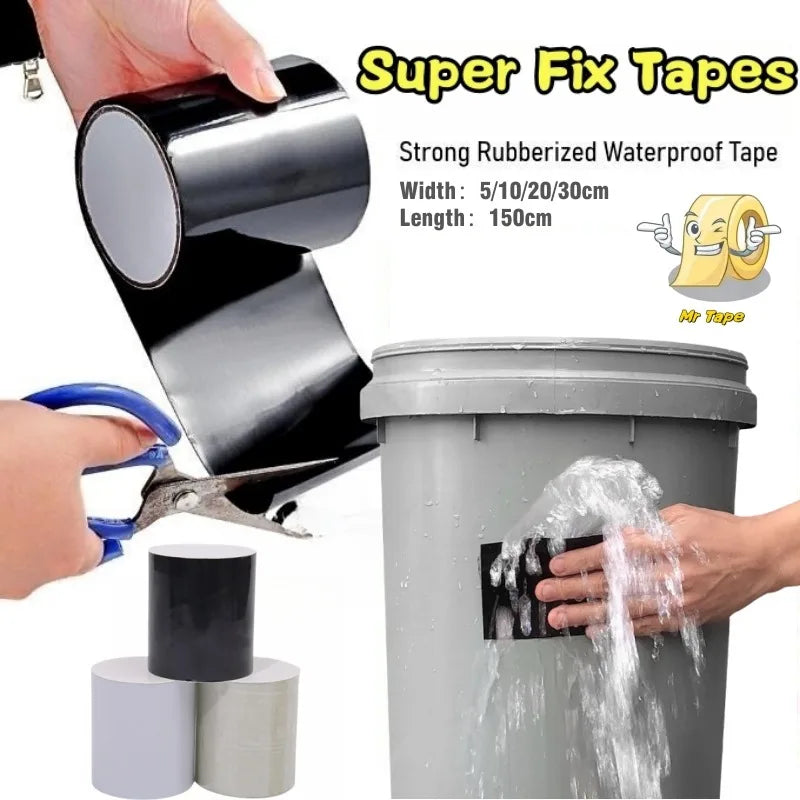 Super Strong Waterproof Black Tape for Outdoor Garden Hose & Pipe Repairs – Leak Seal & Fix Adhesive