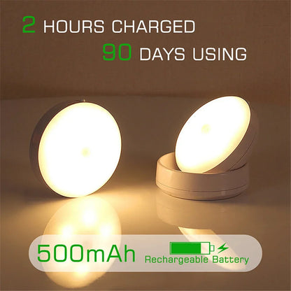 LED Night Light USB Charging - Intelligent Human Induction for Bedside Cabinet Home Wardrobe Lighting, Motion Sensor LED Lamp