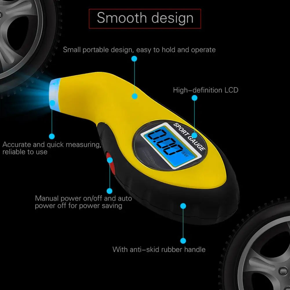 Digital Tire Pressure Gauge LCD: Car Bike Truck Auto Air PSI Meter Tester Tyre